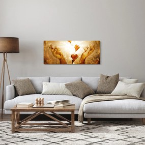Obraz - Maľba rúk plných lásky (120x50 cm)