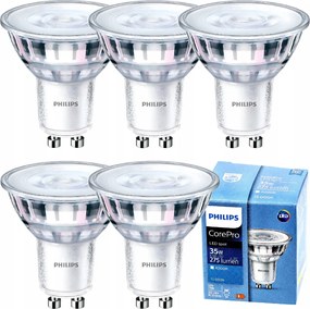 5x LED žiarovka GU10 3,5W 275lm 36° 4000k