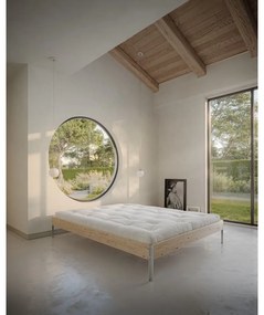 Hnedá dvojlôžková posteľ z borovicového dreva s roštom 140x200 cm Core – Karup Design