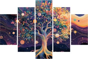 Obraz – Fialový strom plný energie (150x105 cm)