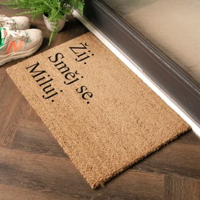 Rohožka z kokosového vlákna 40x60 cm Žij a Miluj – Artsy Doormats