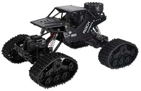 KIK Diaľkovo ovládané RC Horolezecké auto 4x4 Crawler 2v1 (pásy/kolesá) čierne 2,4 GHz