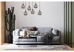 Závesné svietidlo Costa, 6x grafitové sklenené tienidlo, b