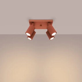 Sollux SL.1640 - Bodové svietidlo KARBON 4xGU10/10W/230V červená