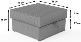 Tmavosivý taburet SMART COSARO s úložným priestorom 65x65 cm
