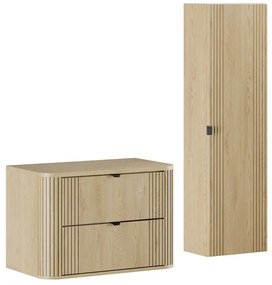 Kúpeľňová zostava Ovalia so skrinkami 80 cm dub Cremona