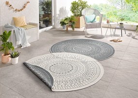 NORTHRUGS - Hanse Home koberce Kusový koberec Twin-Wendeteppiche 103143 creme grau – na von aj na doma - 140x140 (priemer) kruh cm