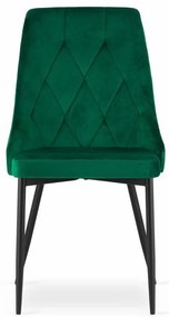 Set 4 stoličiek IMOLA - tmavozelený zamat / čierne nohy