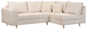 Krémová menčestrová rohová pohovka (pravý roh) Ariella – Ropez