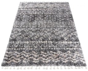 Kusový koberec shaggy Alsea tmavo sivý 2 140x200cm