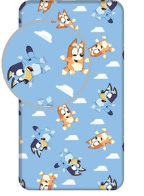 Jerry Fabrics Bavlnené napínacie prestieradlo 90x200 + 25 cm - Bluey 004