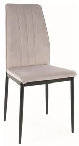 Jedálenská stolička Atom Velvet, svetlo sivá
