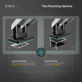 Dvojitý držiak na monitory 49 palcov, sivá-čierna RGB X-Arm Dual