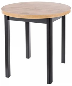 Okrúhly jedálenský stôl Adam 80 cm dub artisan/čierny