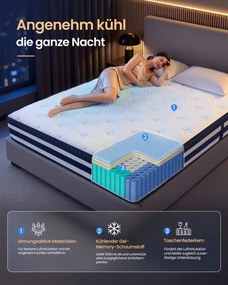 7-zónový taštičkový matrac s gélovou pamäťovou penou H3 RMZB35235Q101 výška 25 cm