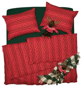 SCANquilt Obliečky KLASIK DESIGN pullover červená 140x200 cm + 70x90 cm