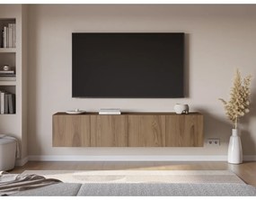 TV stolík v dekore duba v prírodnej farbe 180x38x35 cm Daroca – Marckeric