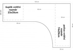 Písací stôl rohový Rami 130x76x85 indický masív palisander Only stain