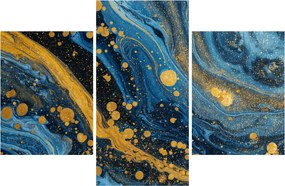 Obraz - Modrá abstrakcia so zlatom (90x60 cm)