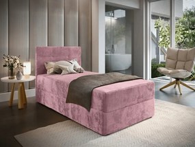 Čalúnená posteľ boxspring GLORIEN VELVET 90x200 cm ružová Matrac: Matrac Bonell pružinový
