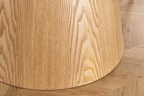 Okrúhly keramický jedálenský stôl Parthenia 120 cm travertín / dub