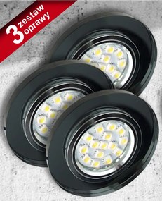 CLX Sada 3x podhľadové stropné osvetlenie ZAVIOS, 3xGU10, 50W, okrúhle, čierne