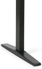 Výškovo nastaviteľný stôl, elektrický, 675-1325 mm, ergonomický pravý, doska 1600x1200 mm, čierna podnož, sivá