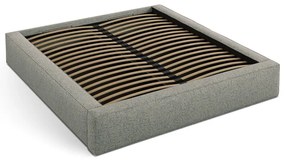 Zelená čalúnená dvojlôžková posteľ s úložným priestorom s roštom 200x200 cm Simon Darren – Micadoni