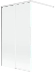 Mexen Rox, 2-krídlová posuvná vaňová zástena 100 x 150 cm, 8mm číre sklo, biely profil, 8C9-100-003-20-00