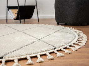 My Flair, Kusový koberec Moroccan Fantasy weiß kruh, 140x140 (priemer) kruh, čiernobiela, obývacia izba