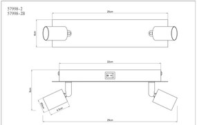 Globo 57998-2 - Bodové svietidlo DREW 2xGU10/35W/230V čierna