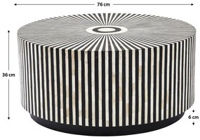 Electra konferenčný stolík čiernobiely Ø75 cm