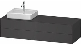 DURAVIT White Tulip závesná skrinka pod umývadlo na dosku (umývadlo vľavo), 4 zásuvky, 1600 x 550 x 408 mm, grafit matný, WT4867L58580000