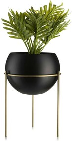 Kvetináč na stojane LOFT I 25 cm čierny/zlatý