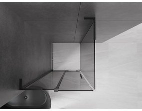 Mexen Velar L, sprchový kút s posuvnými dverami 100 x 100 cm, 8mm šedé sklo, čierna matná, 871-100-100-43-70