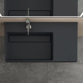 Rea Archi, umývadlo na dosku z konglomerátu 900x480x130 mm, ľavá verzia, šedá matná, REA-U4304
