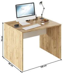 Kondela PC stôl, dub artisan/biela, RIOMA TYP 12