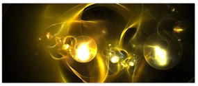 Abstraktný obraz žltých gulí (120x50 cm)