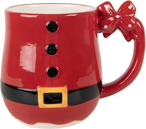 Červený keramický hrnček Santa Claus - 13 * 9 * 11 cm / 400 ml