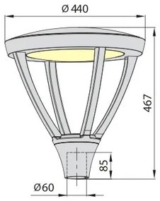 LED Vonkajšia lampa PARK PLUS LED/60W/230V 4000K