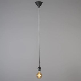 Moderné závesné svietidlo čierne s bielym tienidlom 45 cm - Pendant