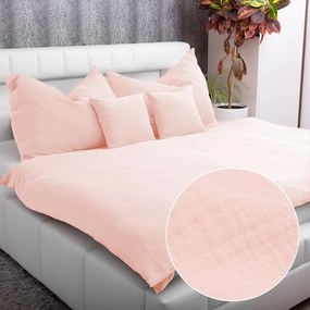 Biante Mušelínové posteľné obliečky Nature MSN-077 Bledo ružové Jednolôžko 140x200 a 70x90 cm