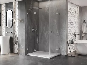 Mexen Lunar Duo, výklopný sprchový kút 115 x 105 cm, 8mm číre sklo, oceľový profil, 834-115L-105P-97-00