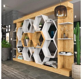 Regál Salix (biela + dub) . Vlastná spoľahlivá doprava až k Vám domov. 1102597