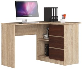 Rohový PC stolík Bodhi  (dub sonoma + wenge) (P). Vlastná spoľahlivá doprava až k Vám domov. 1069603