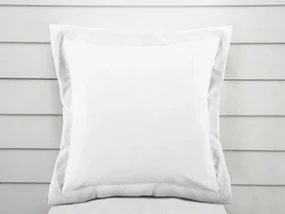 Biante Damašková obliečka na vankúš s lemom DM-002 Biela - pásiky 6 a 24 mm 45 x 45 cm