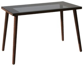 Písací stôl COZY z masívu orech/sklo