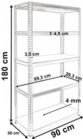 Rozkladací kovový regál 875kg hnedý