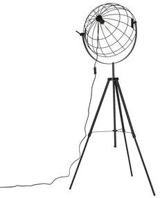 Priemyselná trojnohá stojaca lampa čierna 50 cm nastaviteľná - Hanze