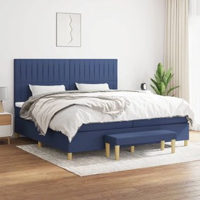 Boxspring posteľ s matracom modrá 200x200 cm látka 3137347